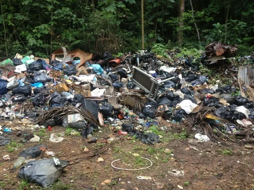 Zone dégradée par l’orpaillage clandestin en Guyane